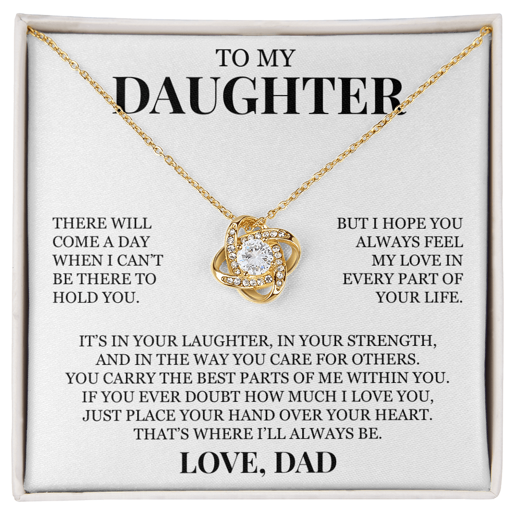 To My Daughter "Feel My Love In Every Part of Your Life" Love Knot Necklace