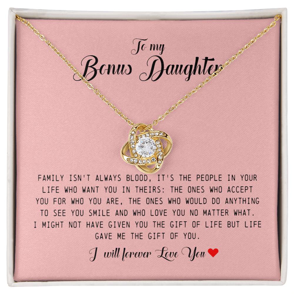To My Bonus Daughter, Love Knot Necklace