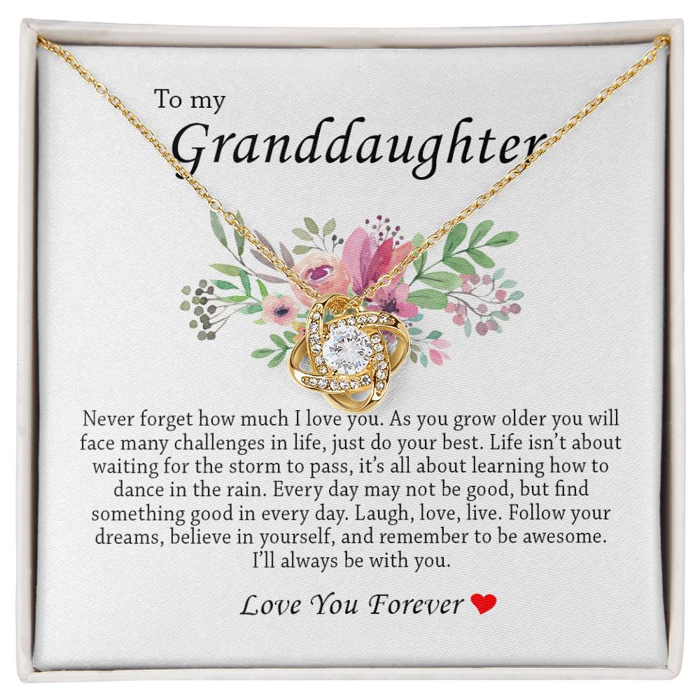 To My Granddaughter, Love Knot Necklace