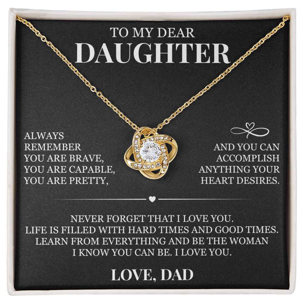 To My Dear Daughter - Love Knot Necklace