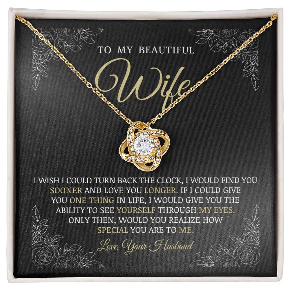 To My Beautiful Wife, Love Knot Necklace