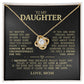 To My Daughter "I'm Only A Phone Call Away" Love Knot Necklace