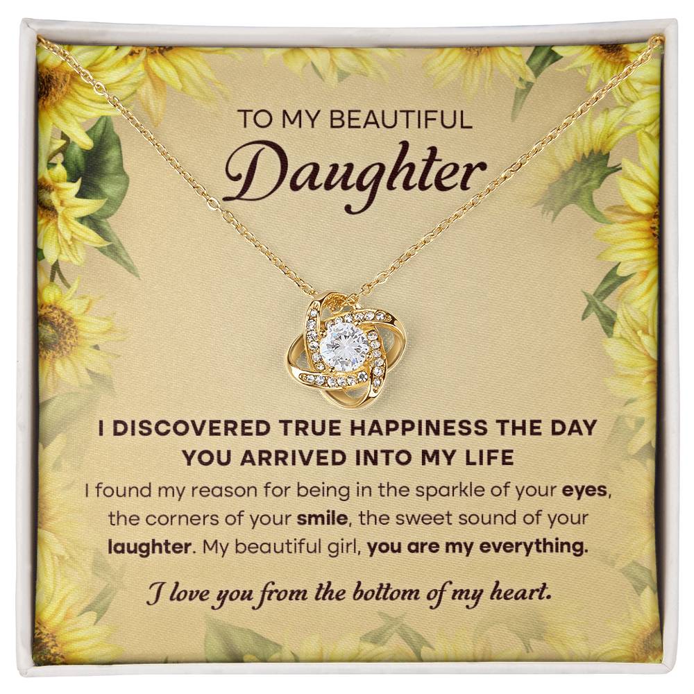 To My Beautiful Daughter, Love Knot Necklace, Gift From Mom