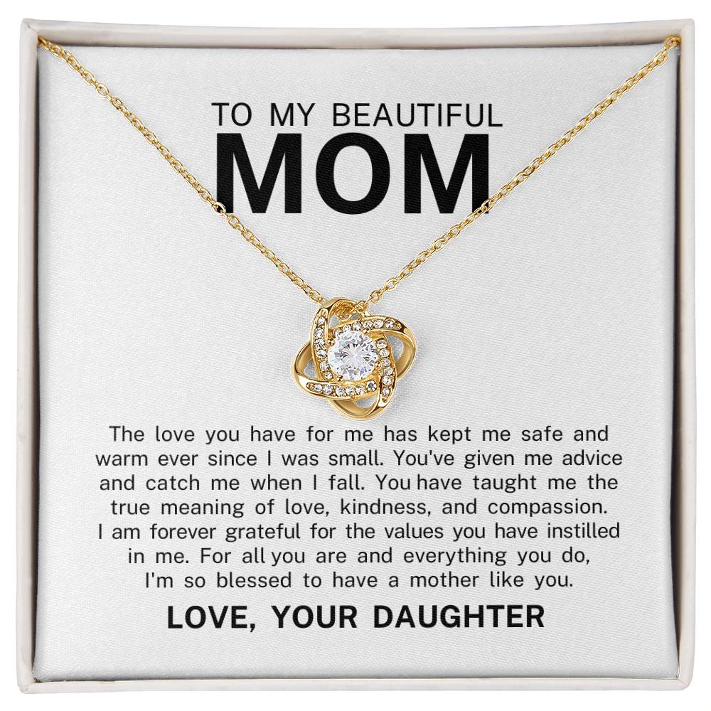 To My Beautiful Mom, Love Knot Necklace