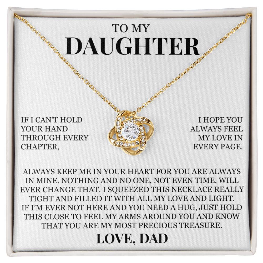 To My Daughter "You Are My Most Precious Treasure" Love Knot Necklace