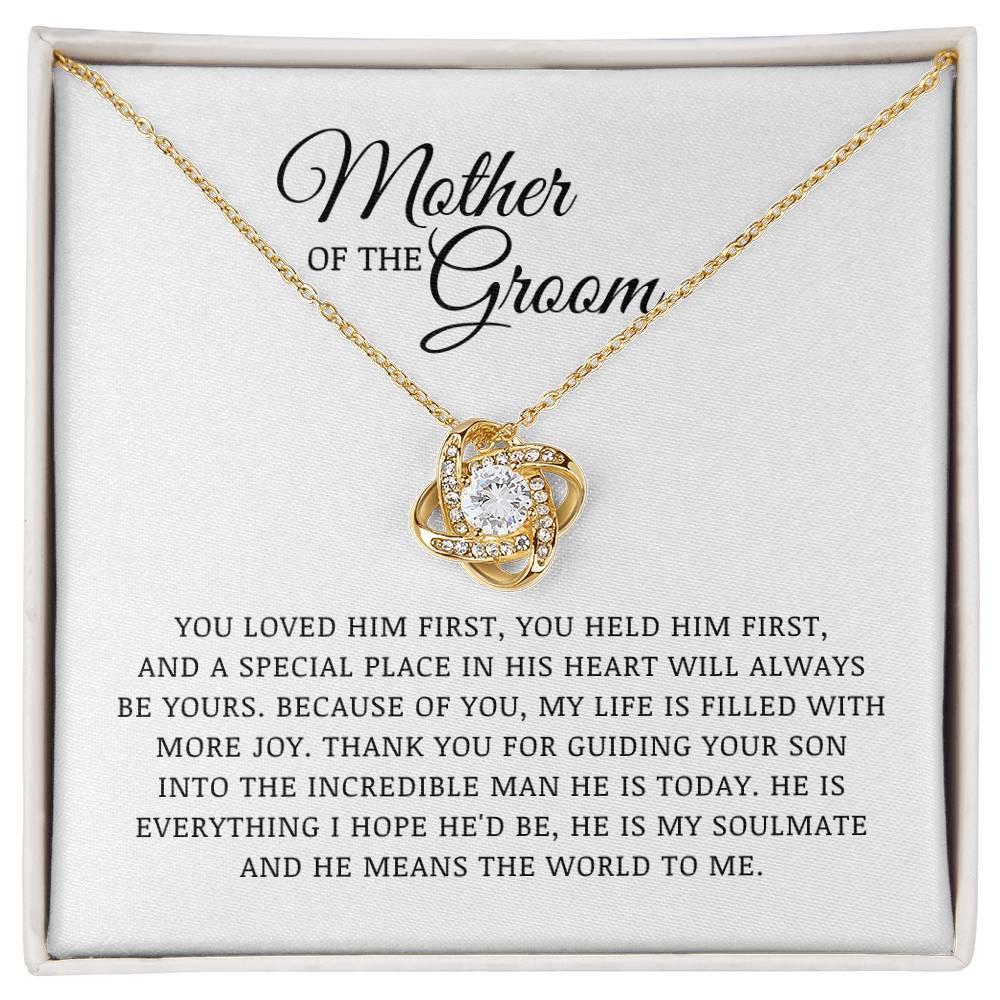 Mother of The Groom Gift, Bride to Mother In Law Gift, Love Knot Necklace, Wedding Day Gift