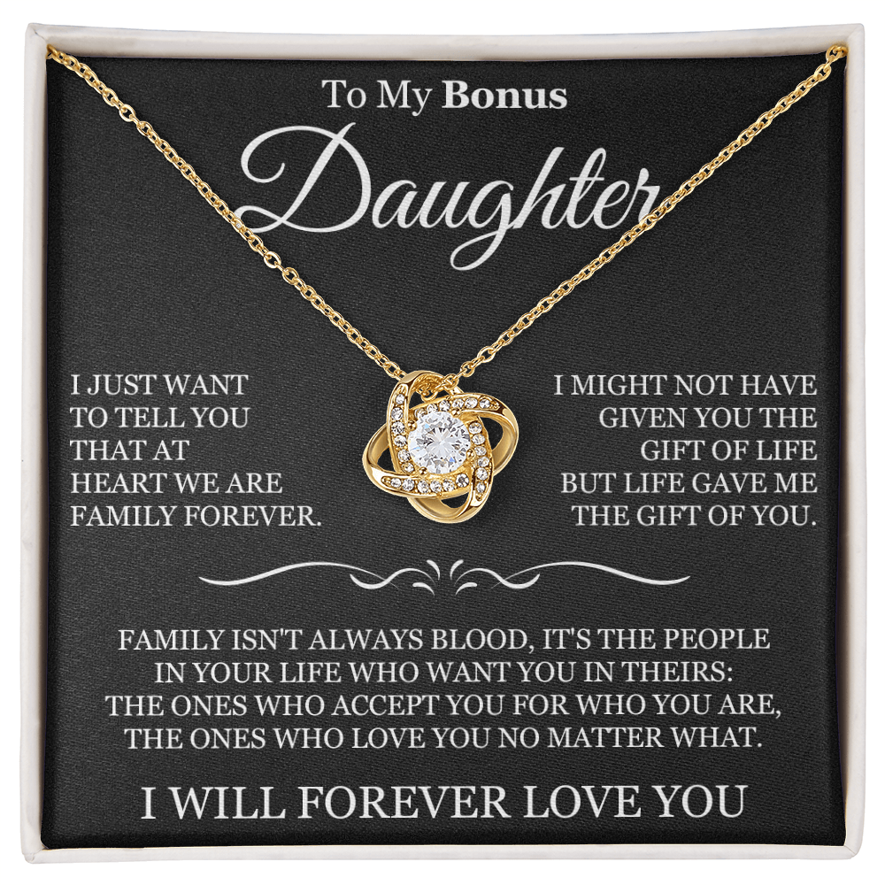 To My Bonus Daughter - Love Knot Necklace