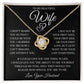 To My Beautiful Wife "I Can't Imagine Life Without You" Love Knot Necklace