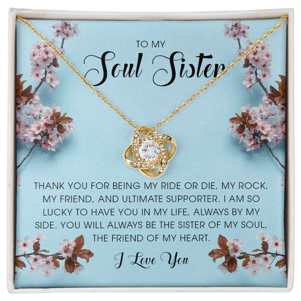 To My Soul Sister, Love Knot Necklace