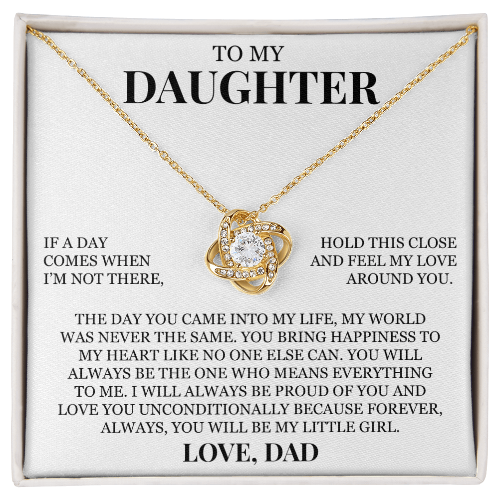 To My Daughter "You Will Always Be The One Who Means Everything to Me" Love Knot Necklace