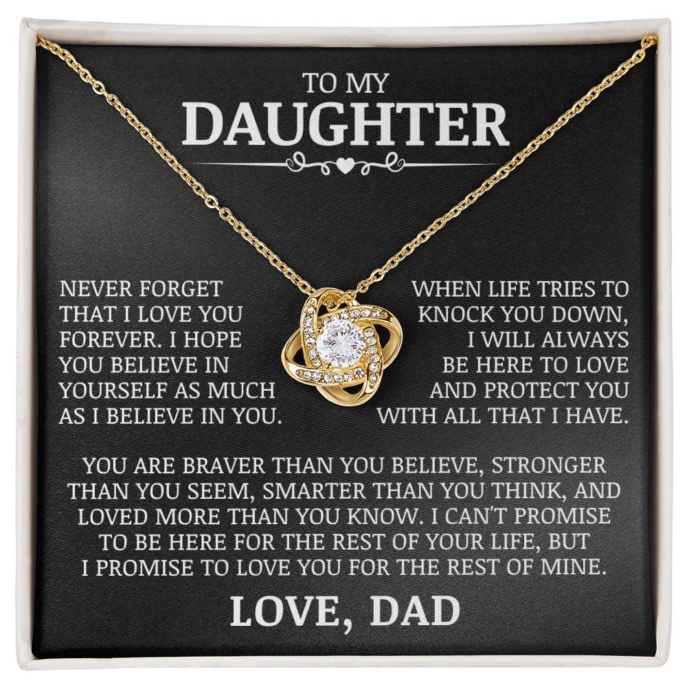 To My Daughter "Love and Protect You" Love Knot Necklace