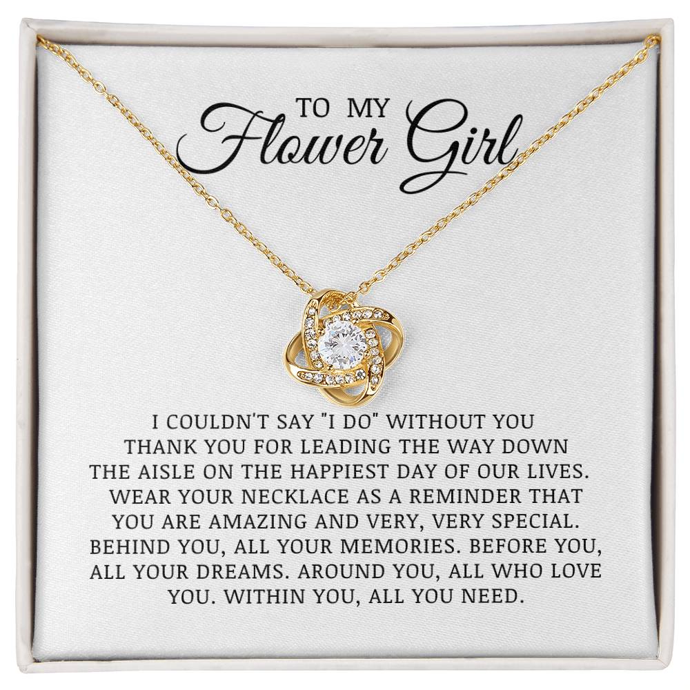 To My Flower Girl, Flower Girl Proposal Gift, Love Knot Necklace