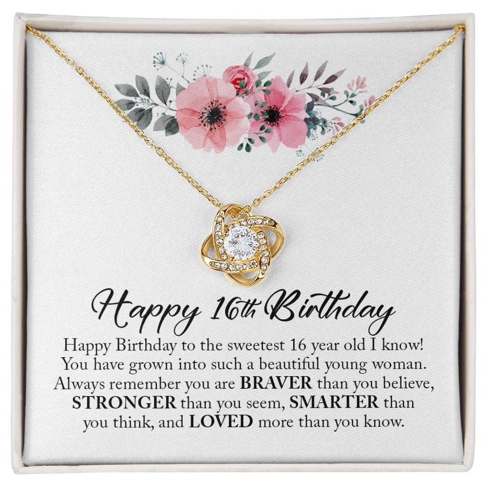 Happy 16th Birthday, Love Knot Necklace