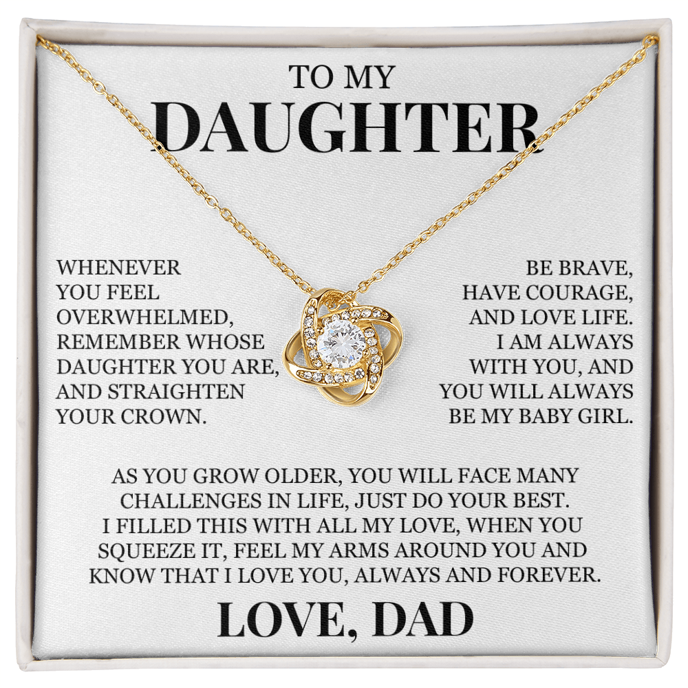 To My Daughter "I Love You Always and Forever" Love Knot Necklace