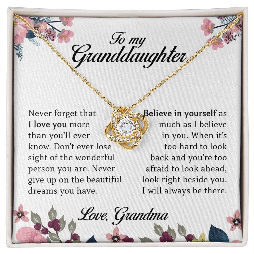 To My Granddaughter, Love Knot Necklace