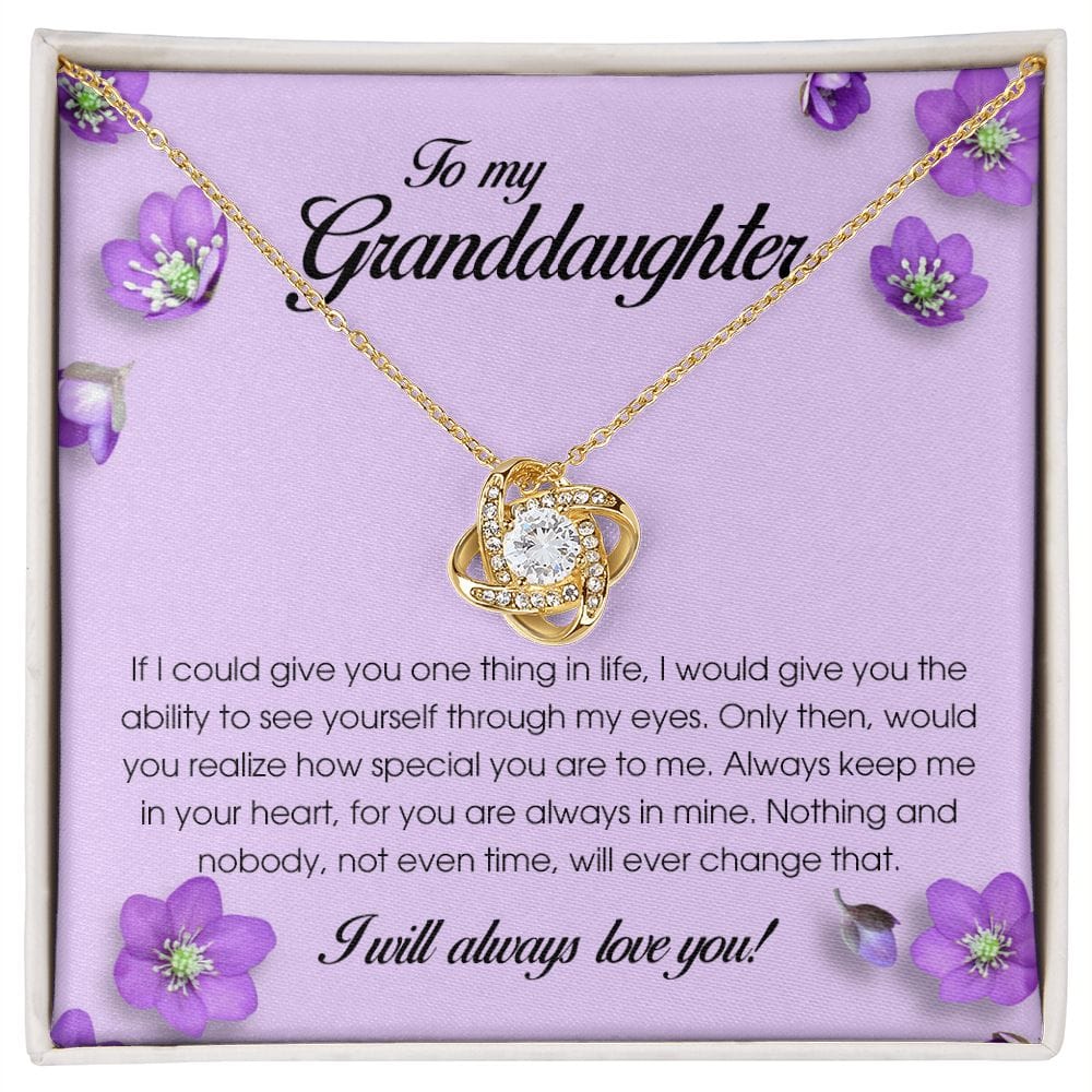 To My Granddaughter, Love Knot Necklace
