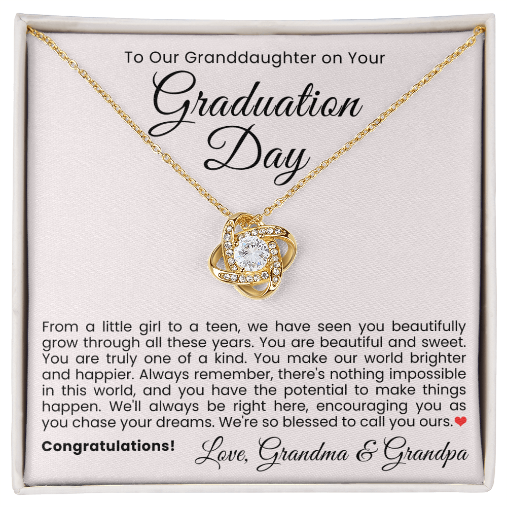 Love Knot Necklace - To Our Granddaughter on Your Graduation Day