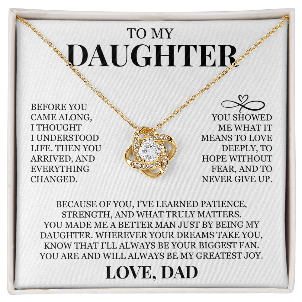 To My Daughter "I'll Always Be Your Biggest Fan" Love Knot Necklace