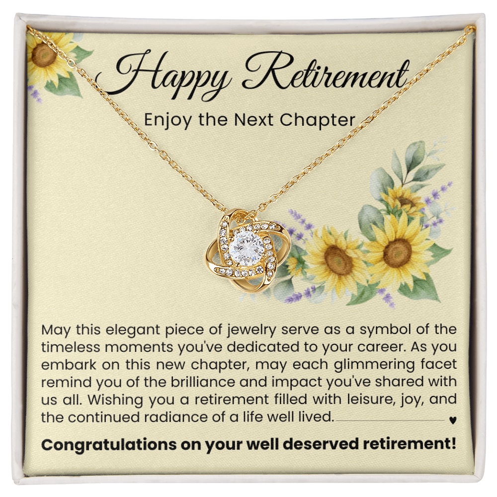 Love Knot Necklace - Happy Retirement, Enjoy The Next Chapter