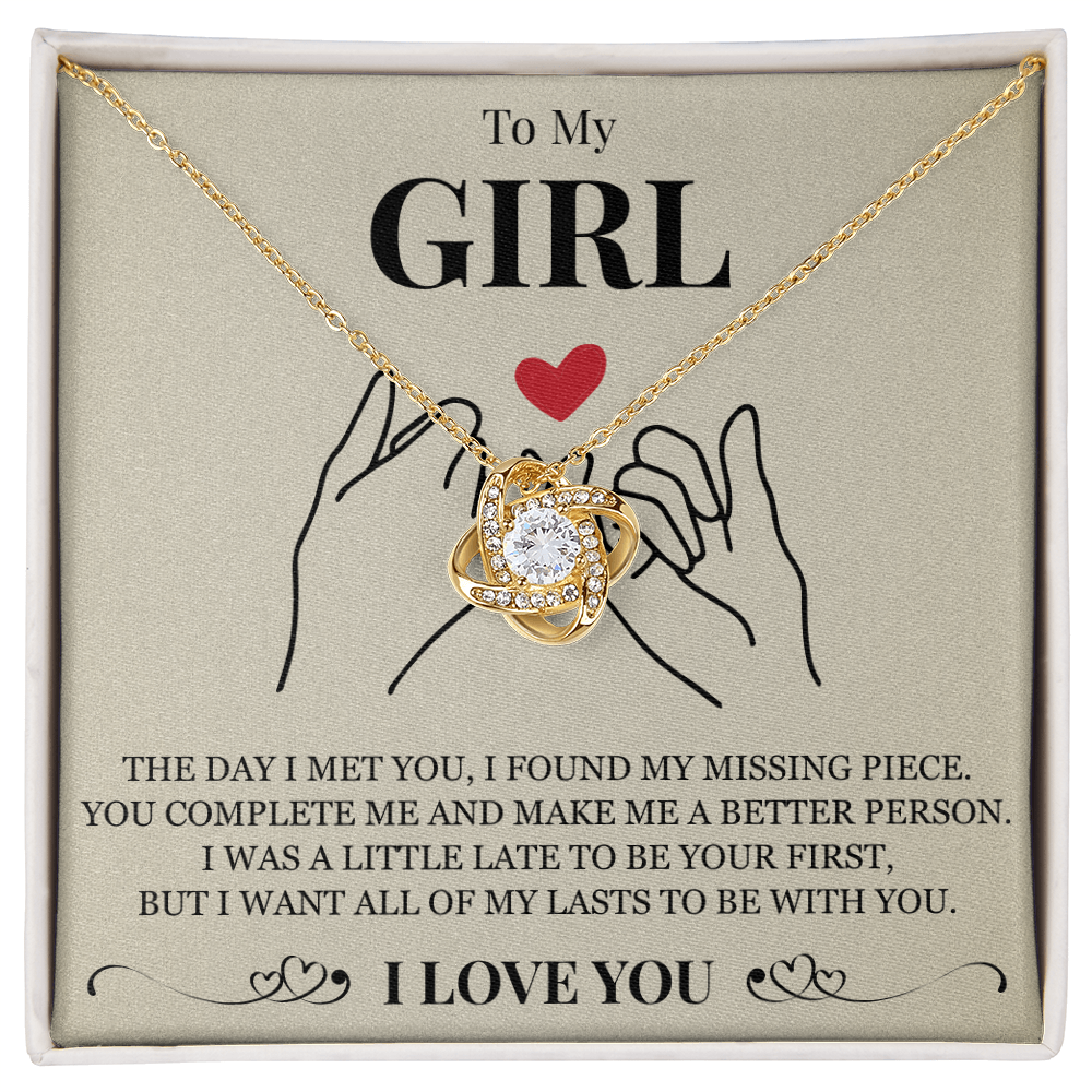Love Knot Necklace - To My Girlfriend "You Complete Me"