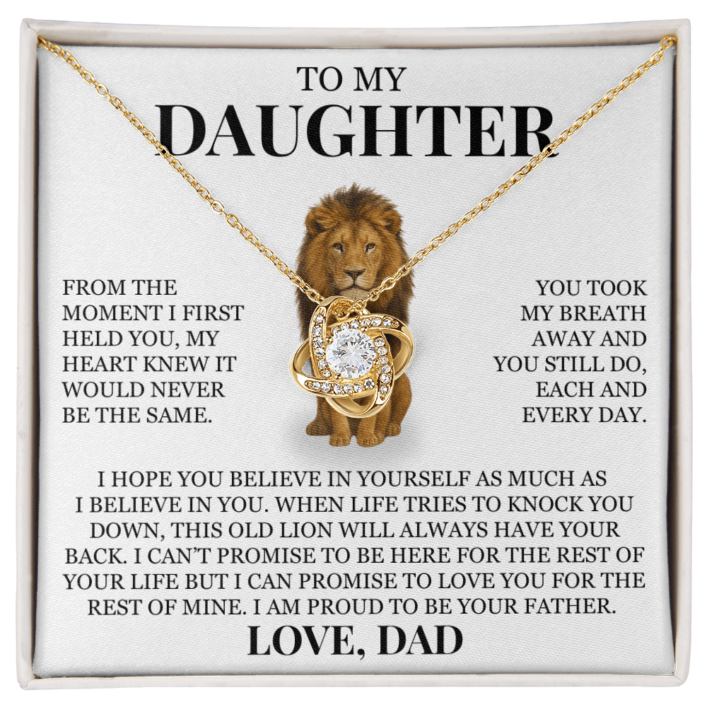 To My Daughter "Believe In Yourself" Love Knot Necklace