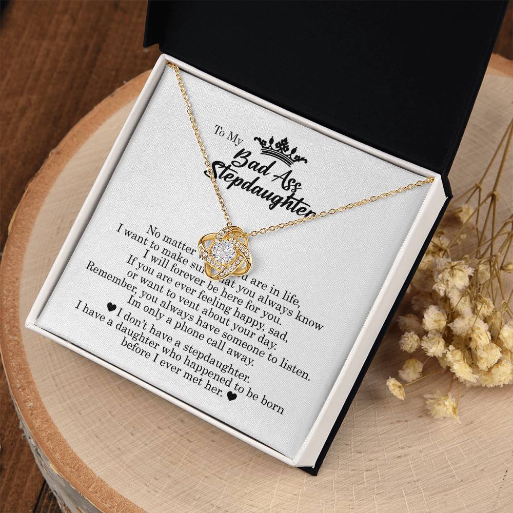 To My Bad Ass Stepdaughter, Love Knot Necklace