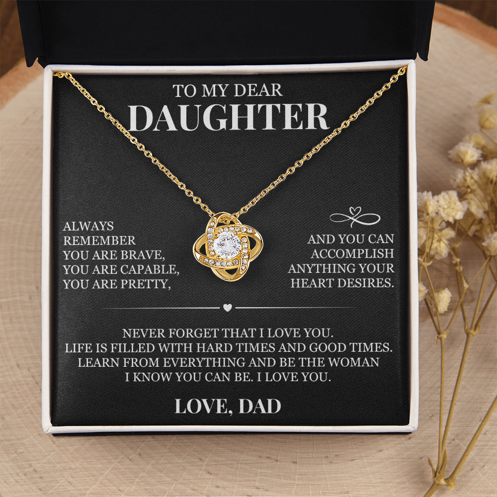 To My Dear Daughter - Love Knot Necklace