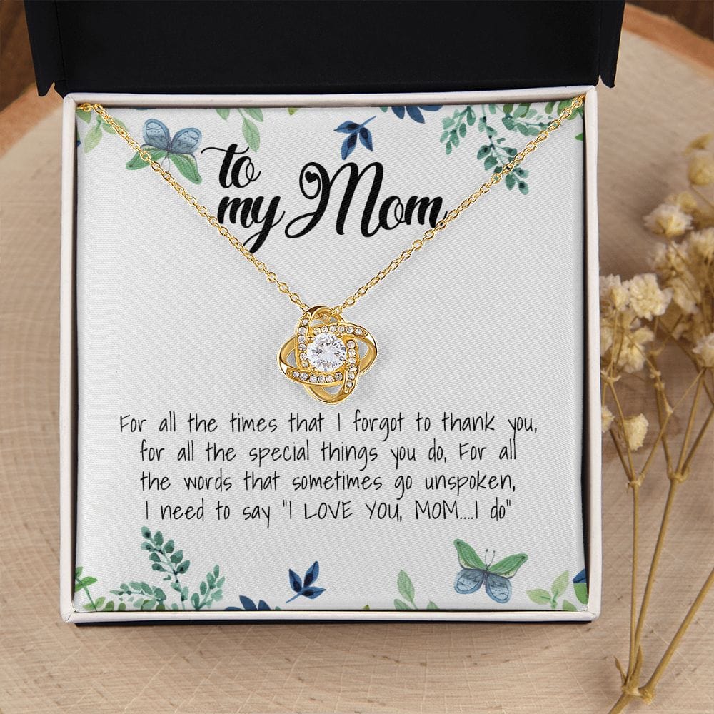 To My Mom, Love Knot Necklace
