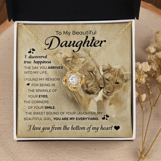 To My Beautiful Daughter, Love Knot Necklace, Gift From Mom