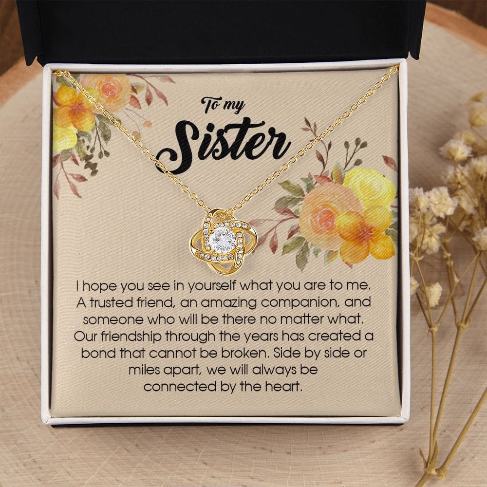 To My Sister, Love Knot Necklace