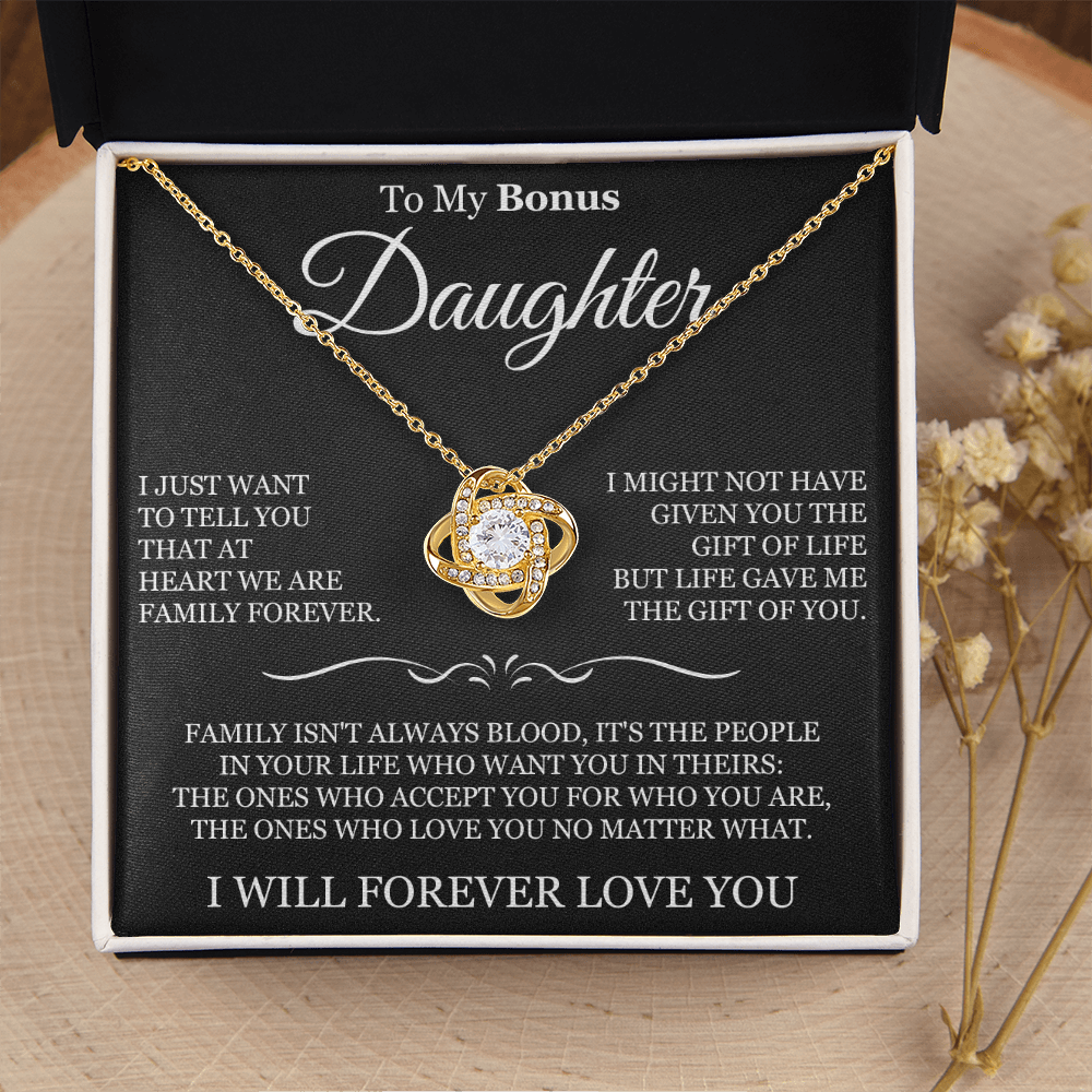 To My Bonus Daughter - Love Knot Necklace