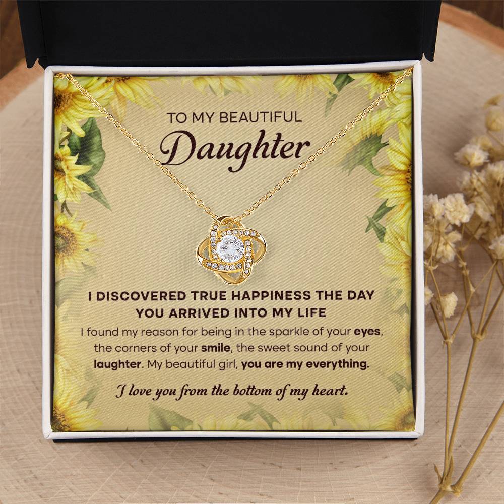 To My Beautiful Daughter, Love Knot Necklace, Gift From Mom