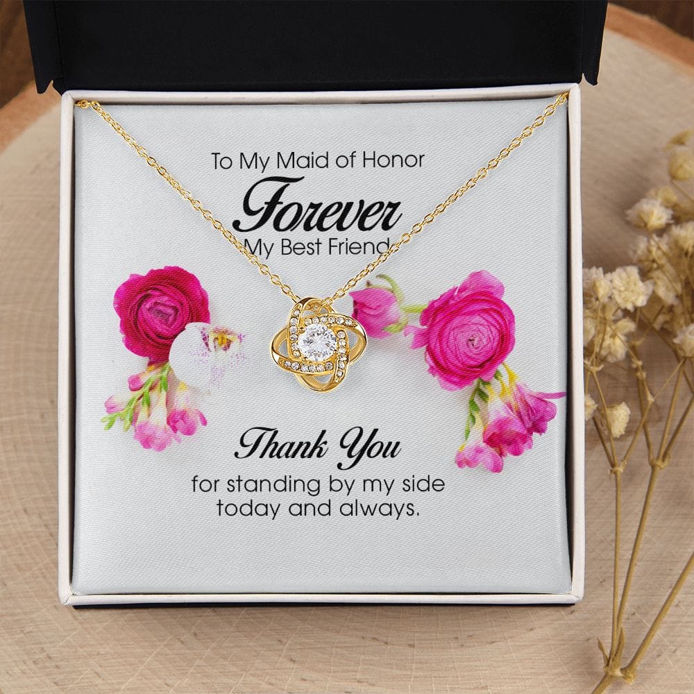 To My Maid of Honor, Love Knot Necklace