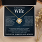 Love Knot Necklace - To My Beautiful Wife "I Can't Live Without You"