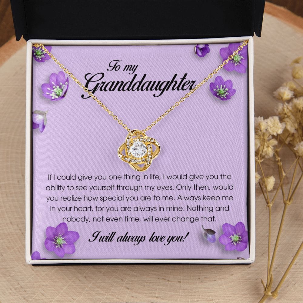 To My Granddaughter, Love Knot Necklace
