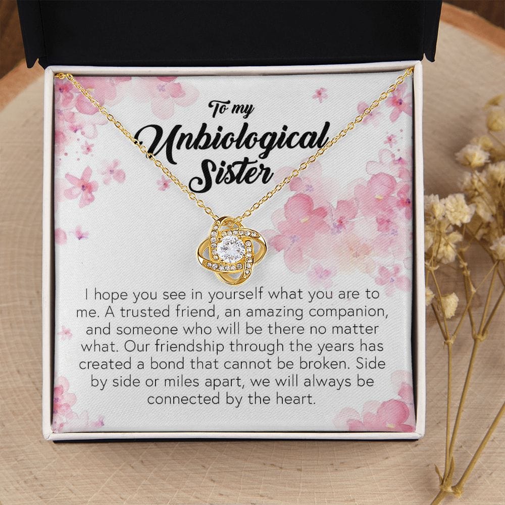 To My Unbiological Sister, Love Knot Necklace