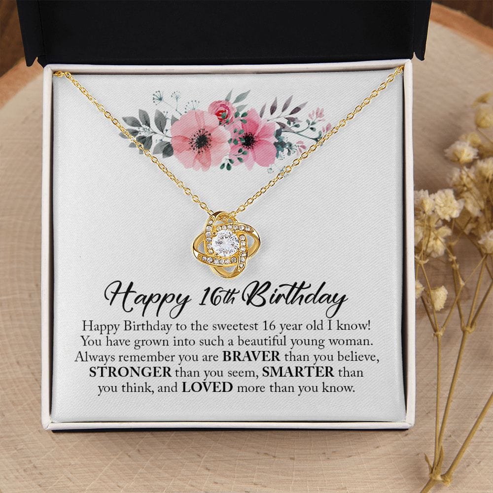 Happy 16th Birthday, Love Knot Necklace