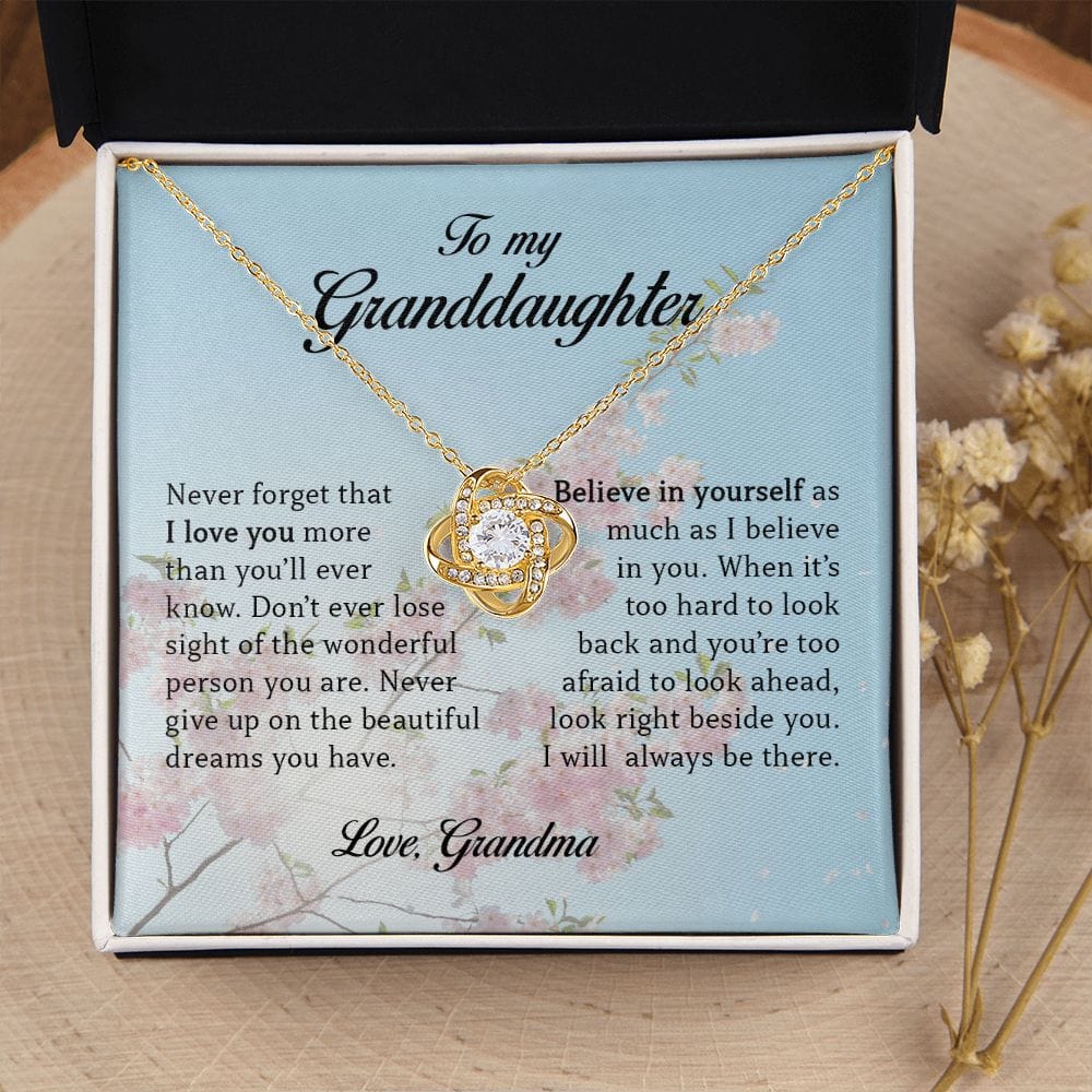 To My Granddaughter, Love Knot Necklace