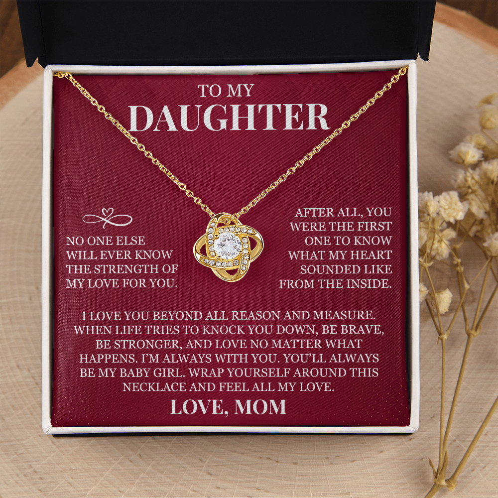 To My Daughter - Love Knot Necklace