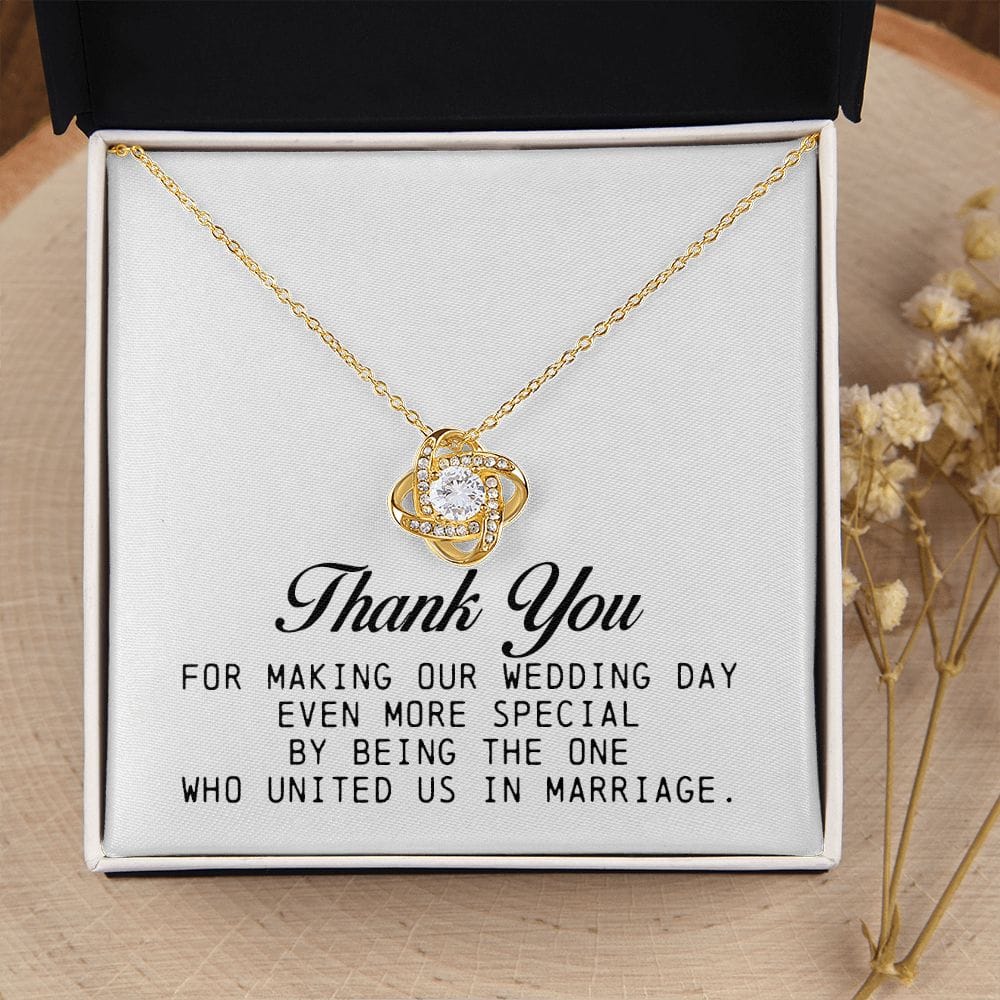 Marriage Officiant Gift, Love Knot Necklace