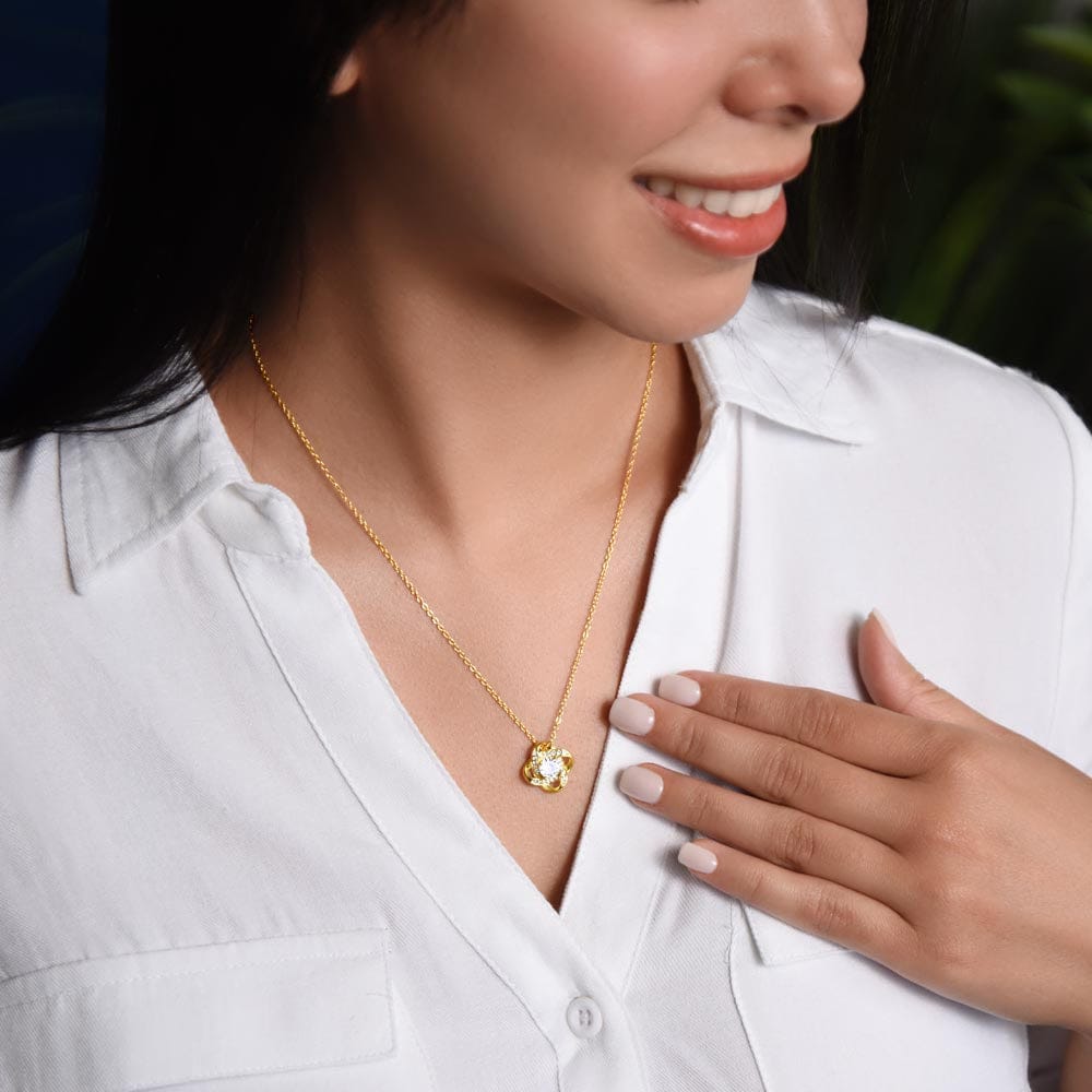 To My Daughter "You'll Always Be One of The Most Beautiful Chapters" Love Knot Necklace