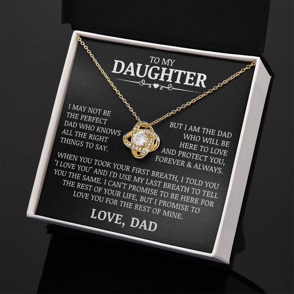 To My Daughter "Love and Protect You" Love Knot Necklace