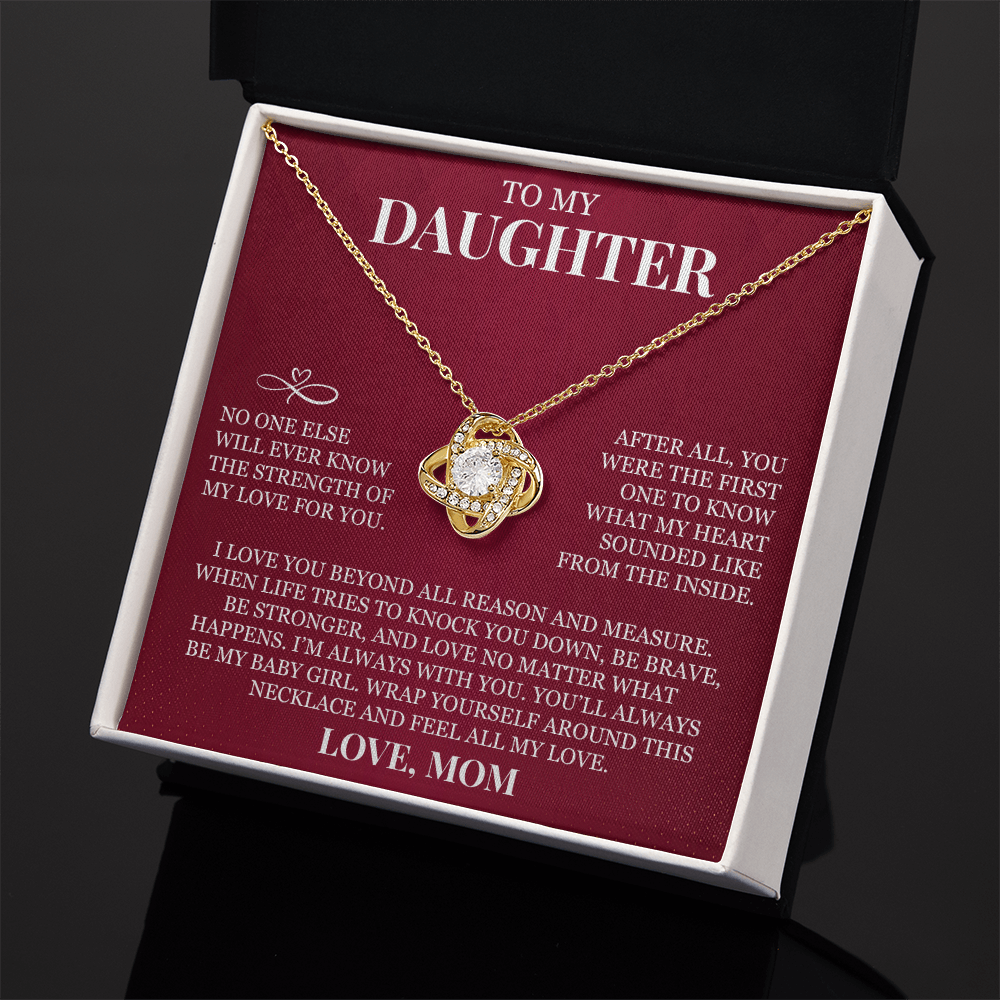 To My Daughter - Love Knot Necklace