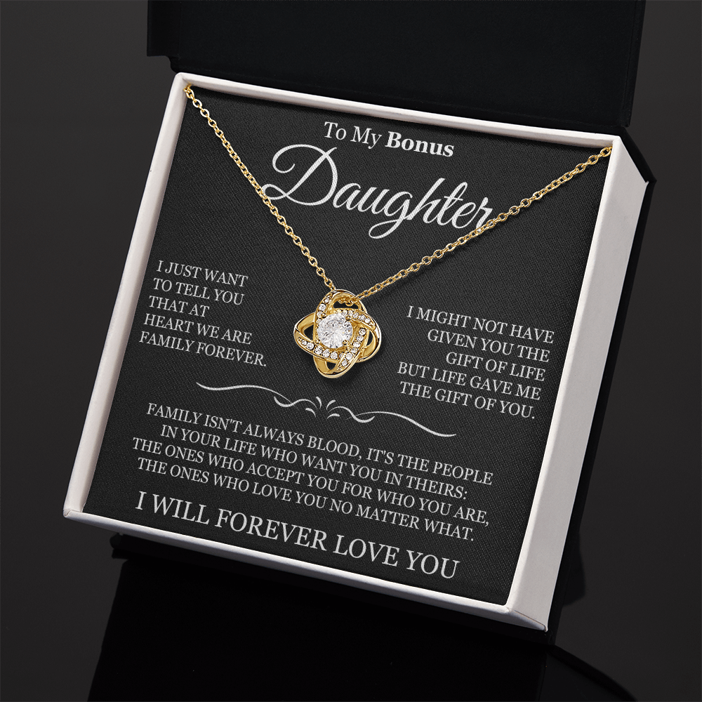 To My Bonus Daughter - Love Knot Necklace