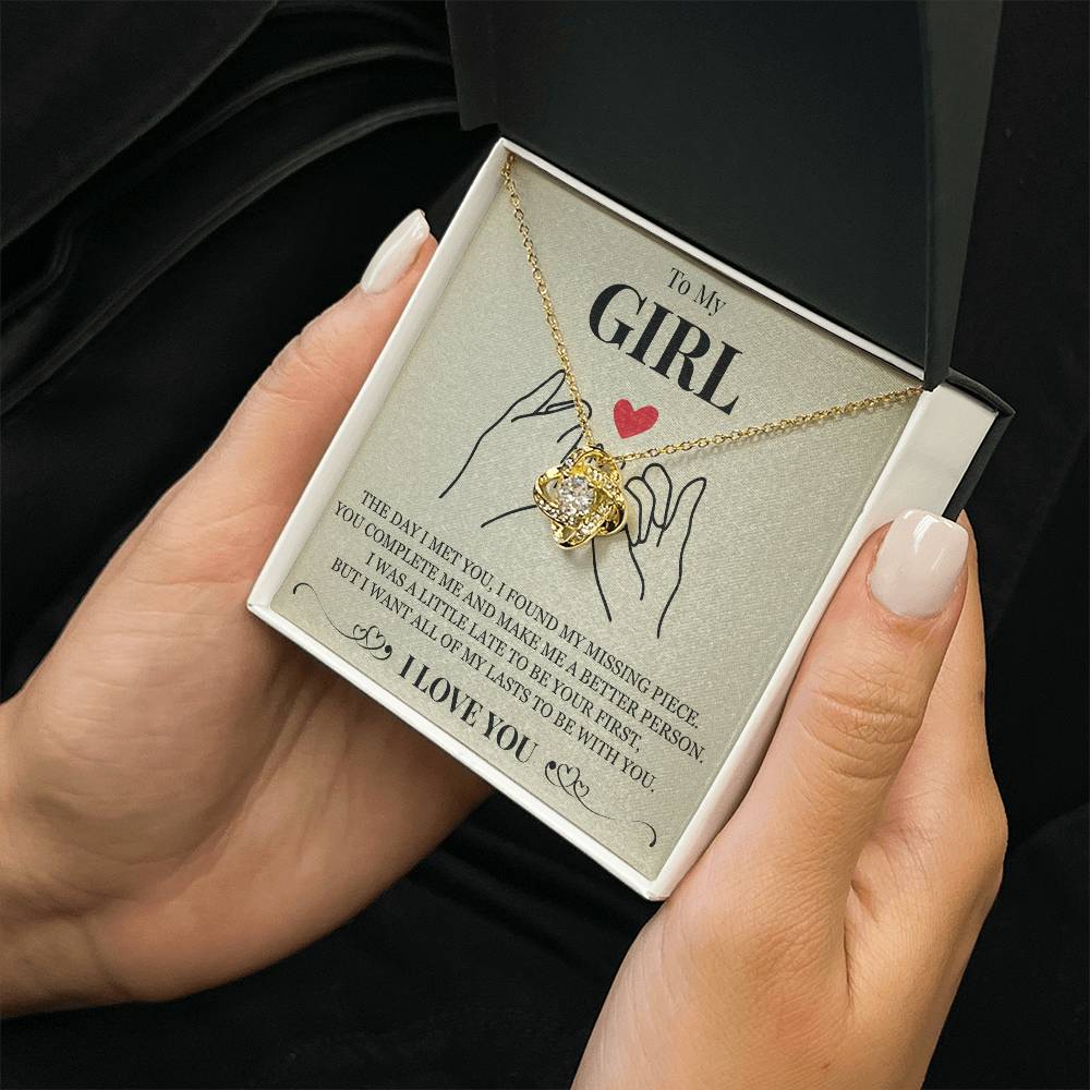 Love Knot Necklace - To My Girlfriend "You Complete Me"