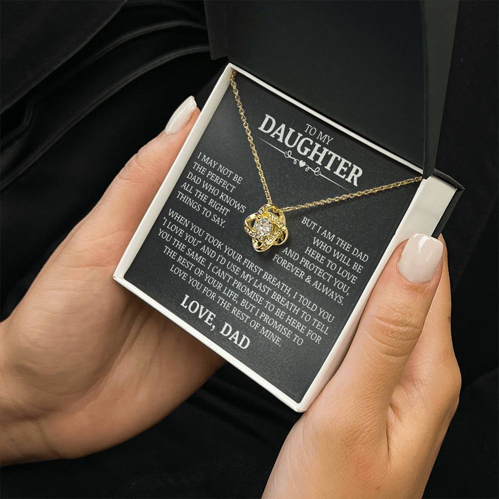 To My Daughter "Love and Protect You" Love Knot Necklace