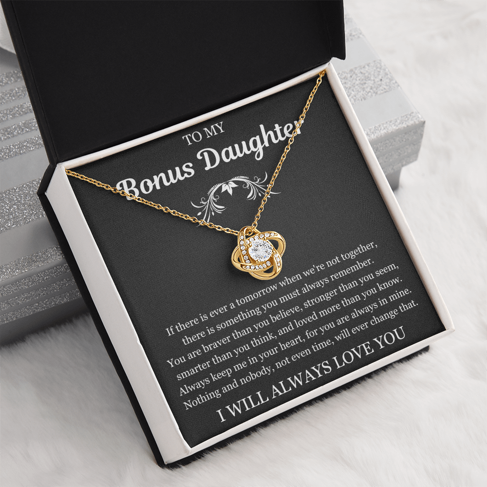 To My Bonus Daughter - Love Knot Necklace