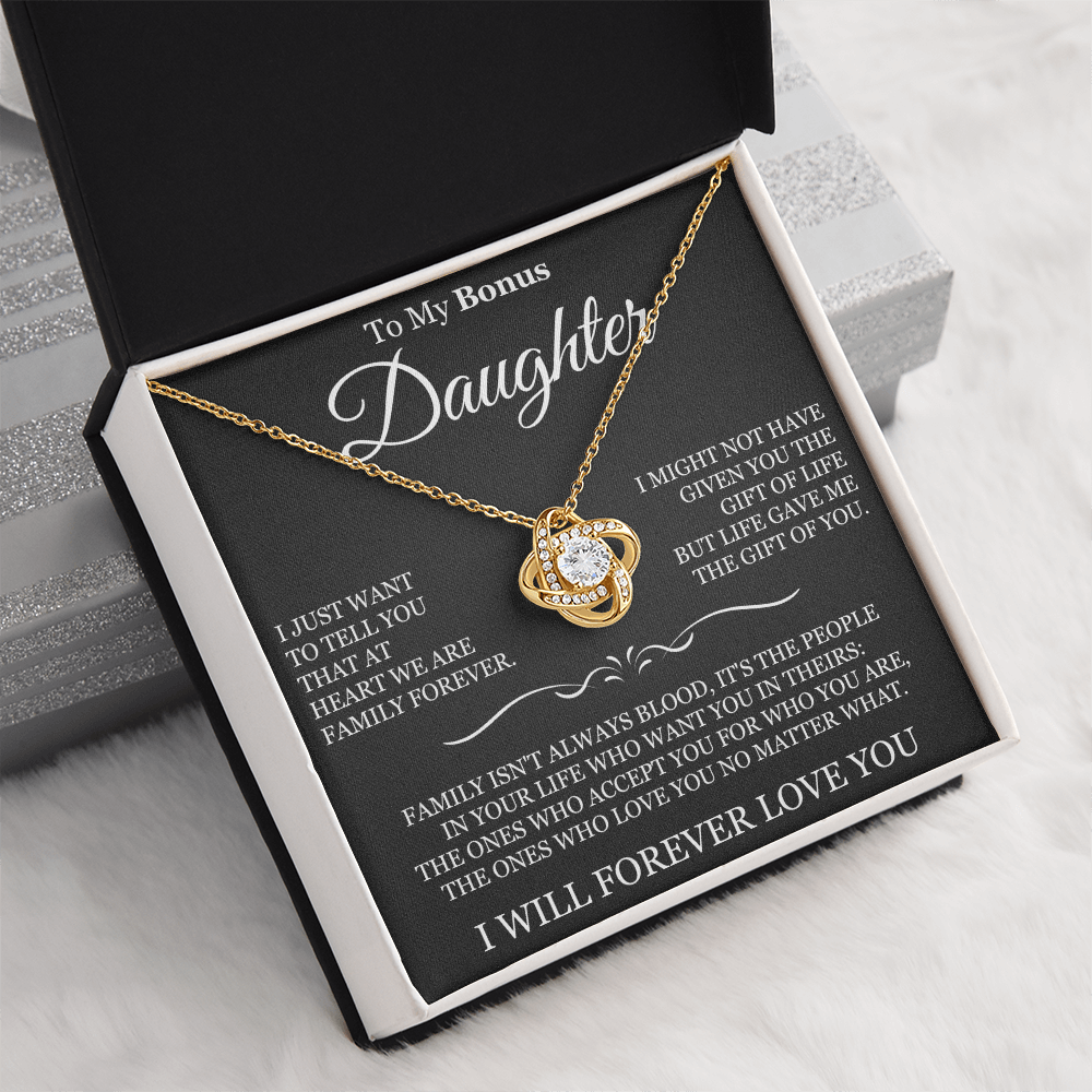 To My Bonus Daughter - Love Knot Necklace