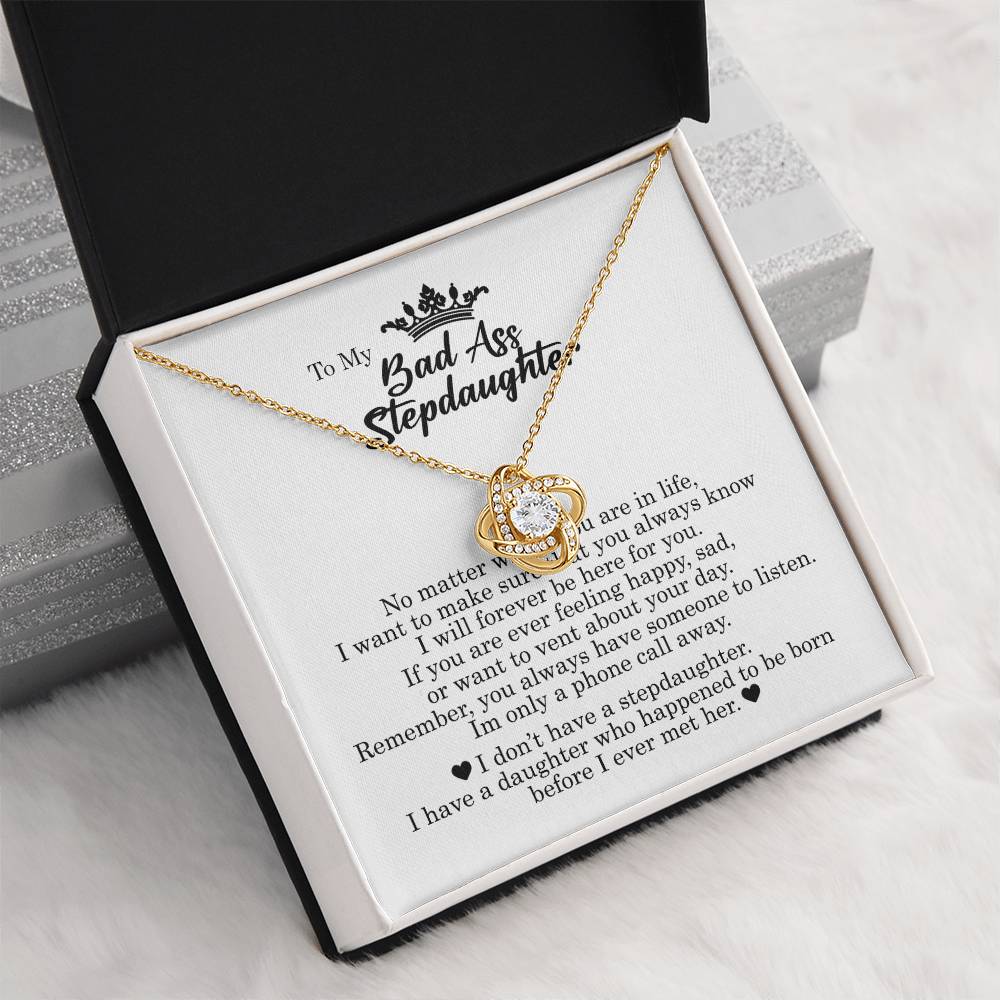 To My Bad Ass Stepdaughter, Love Knot Necklace