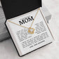 To My Beautiful Mom "You Mean The World To Me" Love Knot Necklace